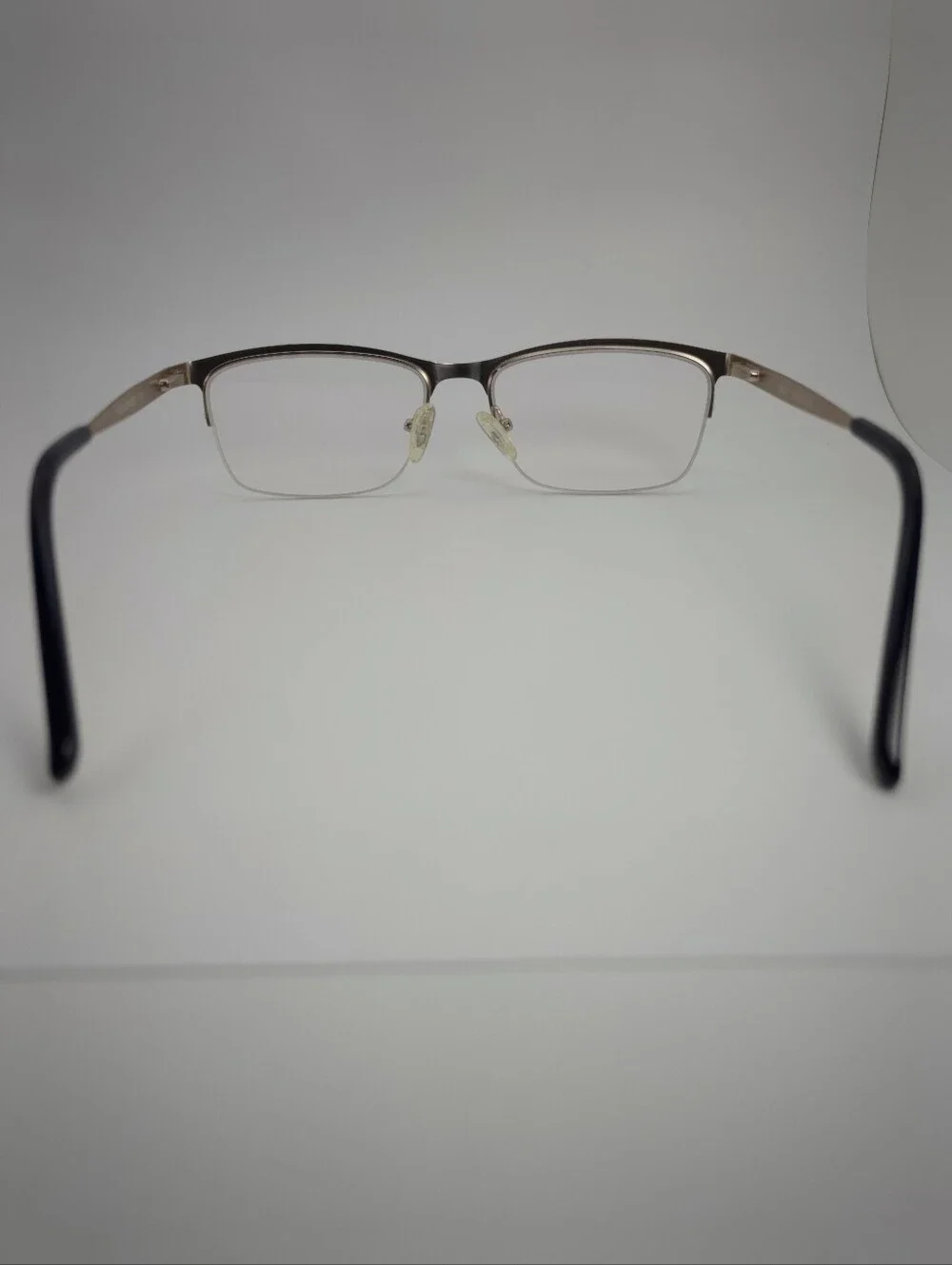 Rally. Semi-Rimless Glasses Royal and Gold. Nosepads. Spring Hinge